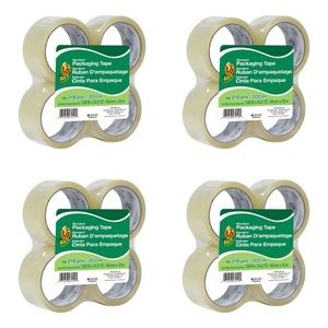 PACKING TAPE - DUCT BRAND - 4 PACKS (16 ROLLS) (shipping supplies )